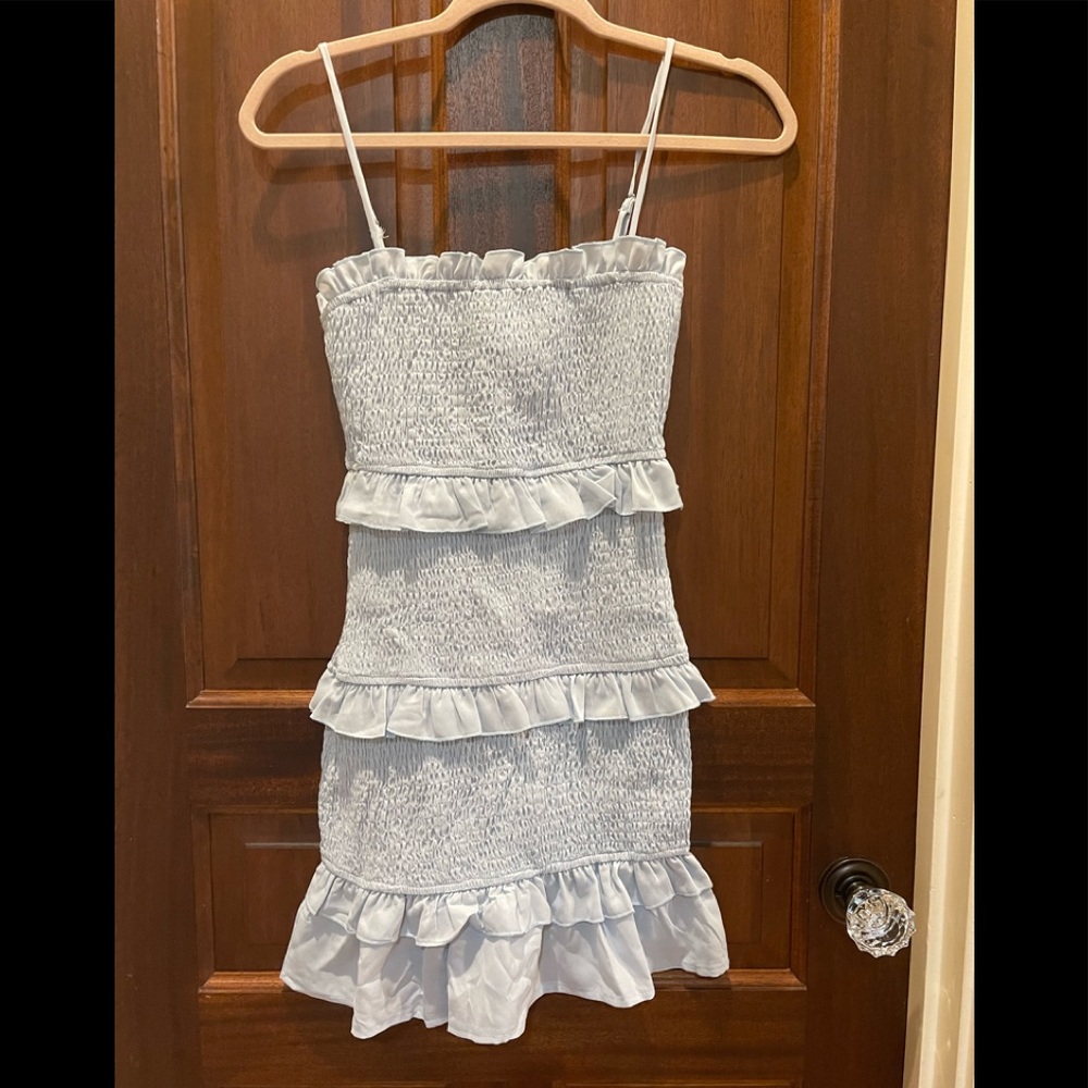 Light blue adjustable strap hello Molly dress